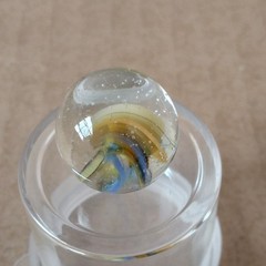 .60″ Vintage Cat Eye Hybrid Sparkler Marble- Akro Master Marble King Foreign