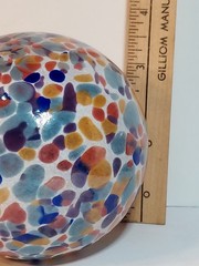 Hand Blown Confetti Art Glass Gazing Ball Orb 3.5″