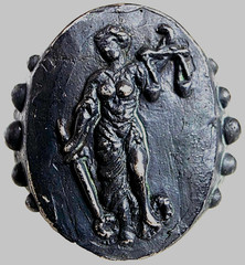 300 BC Ancient Roman Silver Ring Lady Justice goddess moral force in judicial
