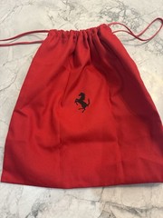 Ferrari Branded Red Dust bag/Gift Bag Drawstring Closure. Logo On Both Sides!