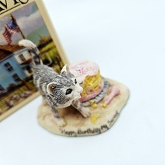 Lowell Davis Happy Birthday My Sweet Cat Figurine America Schmid 3″ in Box