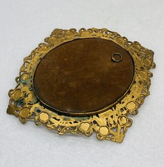 Antique Victorian Era Blue Boy Painting Brass Ornate Framed Art Decor Picture 7