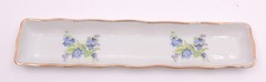 Limoges France Floral Olive Mints Tray Pencil Jewelry Trinket Forget-Me-Not Gold