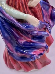Vtg Royal Doulton Figurine Lady April HN 1958 Bone China England 7″ Pink Purple