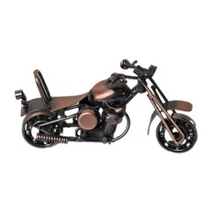 Welded Motorcycle Sculpture Bronze Copper Rolling Wheels Figurine 5 1/2″x 3 1/4″