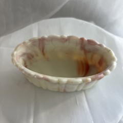 Vintage Akro Agate Marbled Oval Candy Dish
