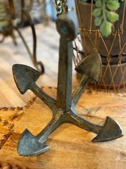 Rustic Anchor Nautical Home Decor Antique-Bronze Verdigris Green Cast Iron Metal