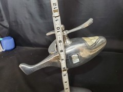 Vintage Modernist Metal & Capiz-Shell Helicopter Sculpture