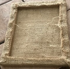 Rustic Wine Grapes Glasses Bottle Picture 5 x 7 on Burlap Neutral Colors Class