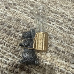 Rabbit Bunny Pewter Holder Brass Vase 2 Piece 1990’s EUC