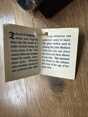 Vintage 3 Masted Schooner Ships In A Bottle Impressed Cork Seal John Madison