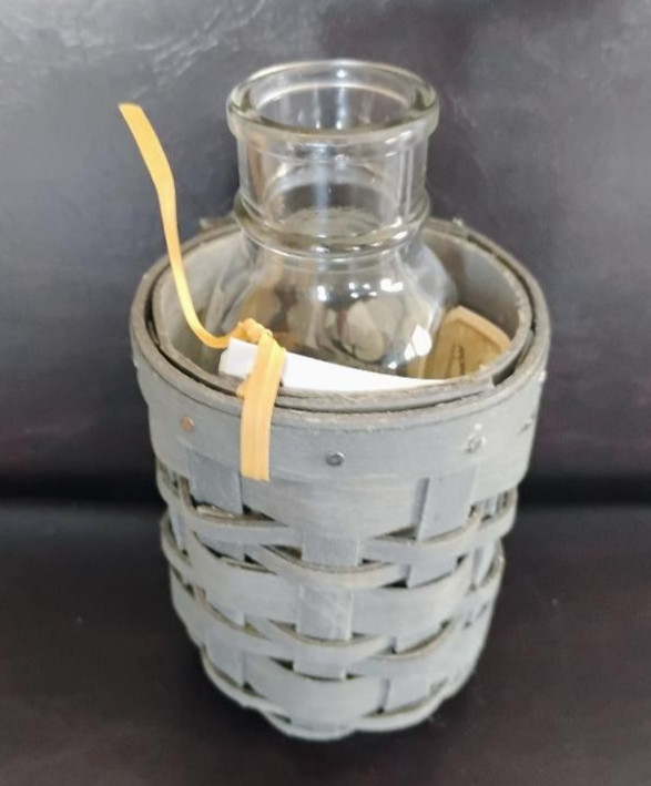 Longaberger RARE Pewter Stain Honey Pot basket set, MINT FREESHIP!