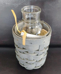 Longaberger RARE Pewter Stain Honey Pot basket set, MINT FREESHIP!