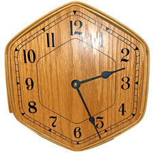 Longaberger Hexagon Clock Basket Artisan Signed No Writing on Face RARE 1997 USA
