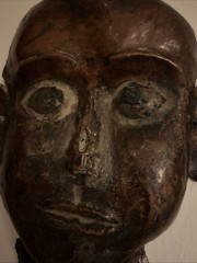 Vintage Hand Hammered Copper Face Mask Wall Art Jamaica 1967 Folk Art