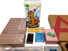 Avon Vintage Gift Lot Cosmetics Case Compact Organizer Rose Miniature Tool Chest