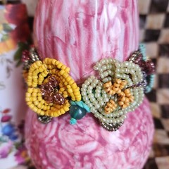 Mackenzie Childs 2019 Cake And Flowers Ceramic Vase