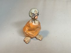 Hagen Renaker Little Horrible Bag In A Sack Orange With Original Label