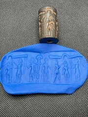 Sassanian old jasper stone cylinder seal bead