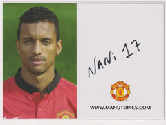 Luis Nani Manchester United Hand Signed Club Card Autograph Photo