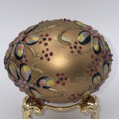 SIGNED Nannette Fenn “Eggs”traordinaire Designs Floral Faberge Inspired Egg USA
