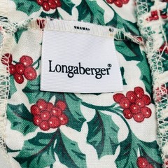 Longaberger Holly Button Basket Liner Christmas Holiday 254377 Made in USA