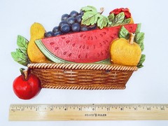 VTG 1975 Homco/Syroco #7350 #73510 USA 2pc Fruit Wall Hanging Plaques Farmhouse