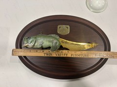 Cool & Very Rare Franklin Mint Largemouth Bass Collector Knife w/ Display AS IS
