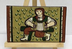 Tile/Hot Plate Switzerland. Man Accordion. Innerschweizer Luzern