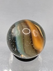 .59″ Vintage Cat Eye Hybrid Sparkler Marble- Akro Master Marble King Vitro – J61