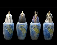 RARE Egyptian Antiquities Canopic jars (sons of Horus) jars for mummification BC