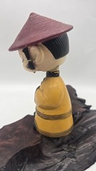 Vintage 1950’s CDGC Asian Female Bobblehead Red Hat Yellow Cloting Japan *read