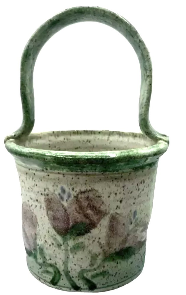 Original 😊 Parsley Artisan Pottery Magnolia Basket Fun
