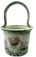 Original 😊 Parsley Artisan Pottery Magnolia Basket Fun