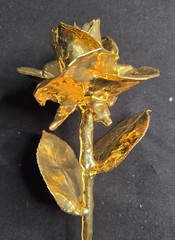 VTG 24K Gold Dipped “Real American Rose” 11.5”Keepsake With Tag