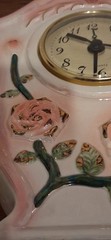 Unbranded Porcelain Rose Desk Clock Workig
