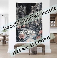 Gothic Roses Wall Hanging Tapestry Vintage Romantic Decor 39X59 in