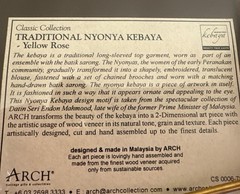 Traditional Nyonya Kebaya Yellow Rose Malaysia 2-Dimensional Art Piece By Arch