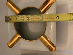 Limoges Porcelain Ashtray Castle Made in France White with gold design