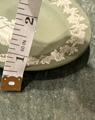 Wedgwood Sage Green Jasperware Lot Heart Trinket Box Tray Plate Set Vintage 2pc