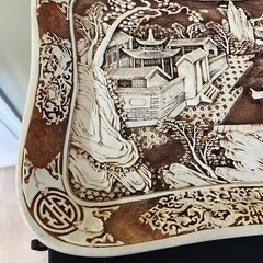 Vintage Resin Dynasty Relief Carved Tray Decor 1982 Arnart Imports