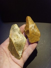 Lower Paleolithic – Two classic Acheulean points. c.450,000 BP.