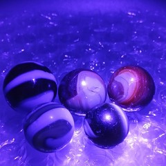 .57″-.72″ Vintage Akro Agate Corkscrew Marble Lot of 5 (Good)- #Q144