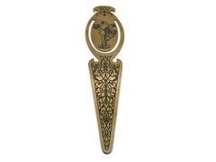 Vintage Art Nouveau Brass Bookmark Dancing Couple Etched Scrollwork Page Marker