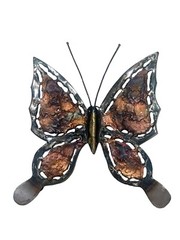 3 Vintage Home Interior Metal Brass Copper Tin Butterflies Wall Decor