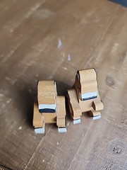 Small Mini Vintage Wooden Bears Miniature 2” Unbranded Hand Painted Lot Of 2