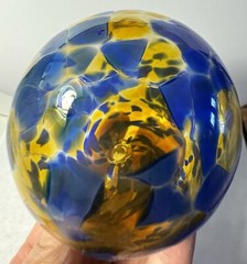 Artisan Studio Hand Blown Art Glass 3″ Round Friendship Ball Orb Ornament VGC