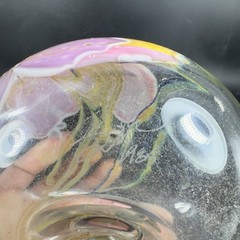1985 Glasshouse Studios Signed Hand Blown Art Glass Oil Lamp Vase Paperweight