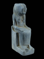 Rare Ancient Egyptian Antiques Goddess Sekhmet Seated Statue Figurine BC