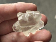 INCREDIBLE CLEAR QUARTZ DUAL JAGUAR EFFIGY PRE-COLUMBIAN PENDANT, MEXICO, COA
